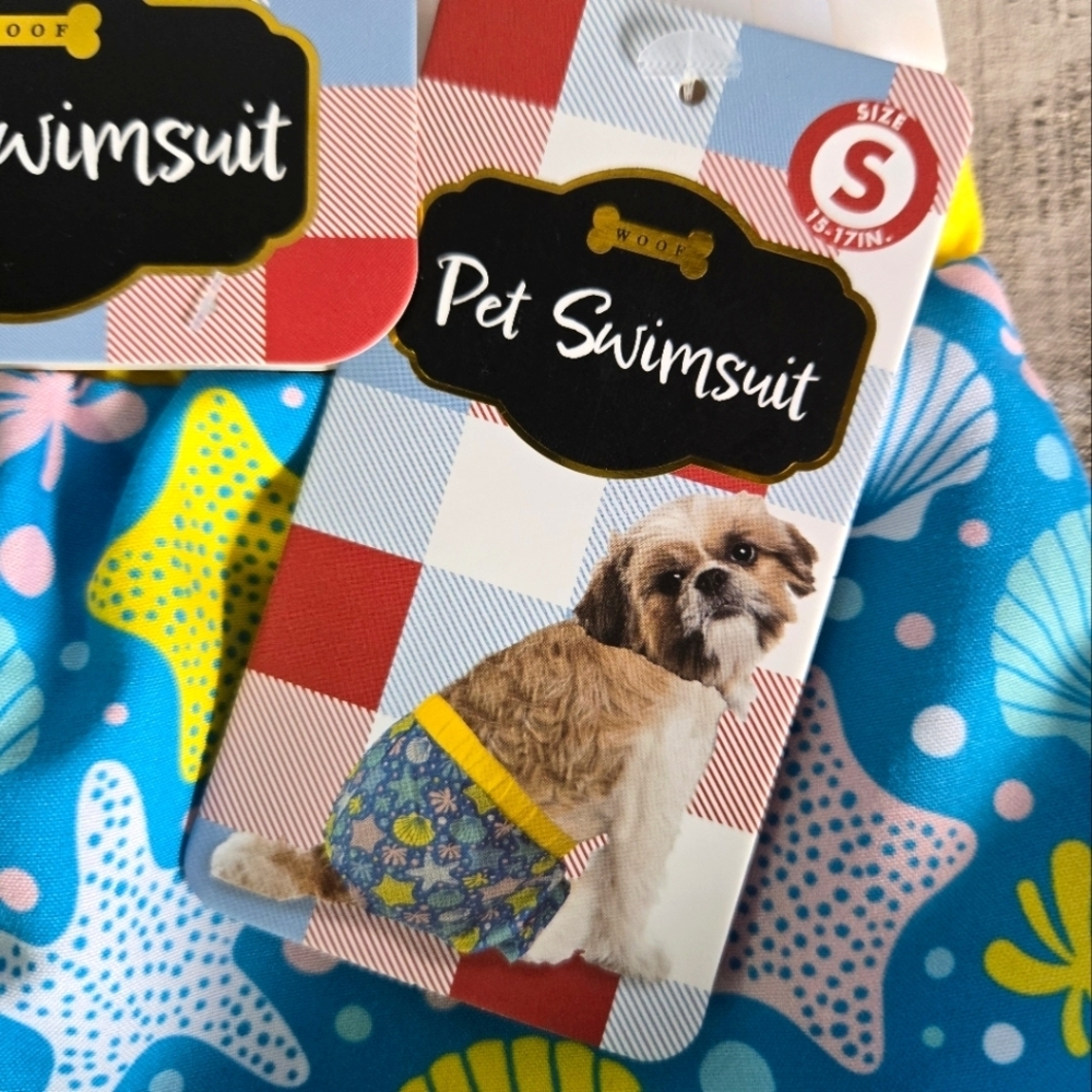 WOOF | Pet Swimsuit/Ocean Swim Trunks in Blue sz S